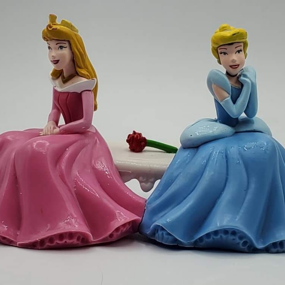 2 for $10 Disney Sleeping Beauty (Aurora) and Cinderella on Bench
